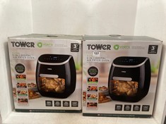 2 X TOWER VORTX 11L 5-IN-1 DIGITAL AIR FRYER OVEN - BLACK - MODEL NO.: T17039 - TOTAL RRP £240