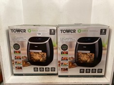 2 X TOWER VORTX 11L 5-IN-1 DIGITAL AIR FRYER OVEN - BLACK - MODEL NO.: T17039 - TOTAL RRP £240