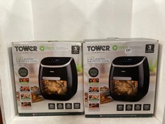 2 X TOWER VORTX 11L 5-IN-1 DIGITAL AIR FRYER OVEN - BLACK - MODEL NO.: T17039 - TOTAL RRP £240