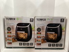 2 X TOWER VORTX 11L 5-IN-1 DIGITAL AIR FRYER OVEN - BLACK - MODEL NO.: T17039 - TOTAL RRP £240