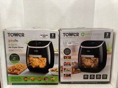 2 X TOWER XPRESS PRO 5-IN-1 AIR FRYER OVEN 11L - BLACK - MODEL NO.: T17039 - TOTAL RRP £240