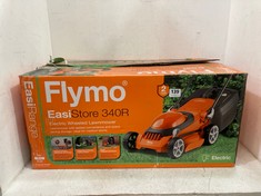 FLYMO EASISTORE 34OR ELECTRIC WHEELED LAWNMOWER - ORANGE - RRP Â£115