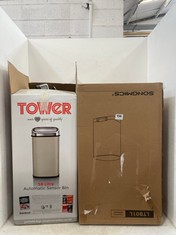 2 X ASSORTED WASTE BINS TO INCLUDE TOWER 58 LITRE AUTOMATIC SENSOR BIN