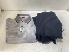 BOSS HUGO BOSS MEN'S POLO T-SHIRT IN LIGHT GREY/WHITE SIZE M TO INCLUDE HUGO BOSS MEN'S FULL ZIP HOODIE IN NAVY SIZE M