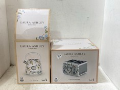 LAURA ASHLEY FLORAL PRINT KETTLE AND 4-SLICE TOASTER SET