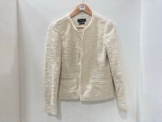 MASSIMO DUTTI ITALIAN FABRIC WOMEN'S BLAZER - IVORY SIZE 38