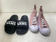 CONVERSE WOMEN'S HI-TRAINERS - PALE PINK UK 5.5 TO INCLUDE VANS LA COSTA SLIDE-ON SANDAL - BLACK UK 10