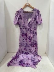 GINA BACCONI WOMEN'S RANGE DRESS - FLORAL LAVENDER UK 12 - RRP £240