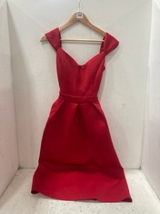 COAST SCUBA SWEETHEART NECKLINE MIDI DRESS IN RED - UK 14