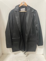 STAND STUDIO LEATHER JUMBO BLAZER SIZE EUR 40 IN BLACK - RRP £440