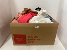 BOX OF ASSORTED KIDS CLOTHING TO INCLUDE KIDS VANS T-SHIRT SIZE MEDIUM IN BLACK / LEOPARD PRINT