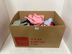 BOX OF ASSORTED KIDS CLOTHING TO INCLUDE ZARA SWEATSHIRT SIZE 4-5 YEARS IN PINK