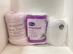 3 X ASSORTED BEDDING TO INCLUDE SILENT NIGHT DEEP SLEEP DUVET 135 X 200 CM 15TOG