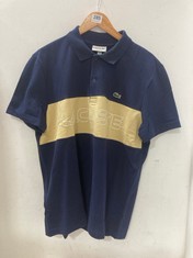 LACOSTE POLO SHIRT SIZE US L IN NAVY / BEIGE - RRP £100