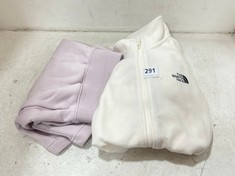 NIKE WOMENS LOOSE FIT HIGH RISE SHORTS SIZE L IN PALE PURPLE TO INCLUDE THE NORTH FACE ZIP FLEECE SIZE L IN CREAM