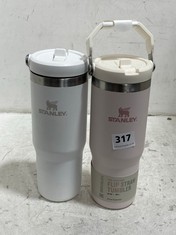 STANLEY FLIP STRAW LEAK-PROOF 887ML TUMBLER IN FROST TO INCLUDE STANLEY FLIP STRAW LEAK-PROOF 887ML TUMBLER IN ROSE - RRP £86