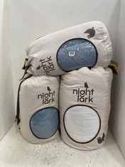 3 X NIGHT LARK COVERLESS DUVETS TO INCLUDE 225 X 220 CM 6 TOG DUVET IN STRIPED SHORES