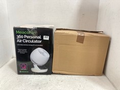 2 X JOHN LEWIS HOUSEHOLD APPLIANCES TO INCLUDE MEACO 360 DESK FAN IN WHITE