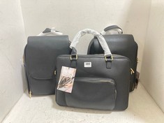 2 X STACKERS PLAIN LAPTOP BACKPACK - BLACK TO INCLUDE STACKERS MULTI-WEAR LAPTOP HANDBAG IN BLACK - TOTAL RRP £235