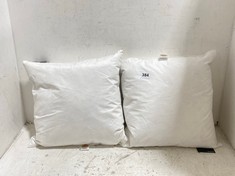 2 X JOHN LEWIS DUCK FEATHER CUSHION PADS - WHITE - SIZE 40X40CM