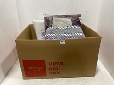 BOX OF ASSORTED JOHN LEWIS BEDDING ITEMS TO INCLUDE JOHN LEWIS ORGANIC COTTON DUVET COVER SET - YELLOW/BROWN - DOUBLE