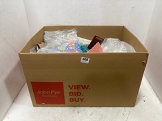 BOX OF ASSORTED JOHN LEWIS ITEMS TO INCLUDE JOHN LEWIS BLACKOUT ROLLER BLIND - NAVY - SIZE 61CM X 160CM