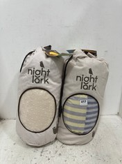 NIGHT LARK COVERLESS DUVET - WARM SAND - SINGLE TO INCLUDE NIGHT LARK COVERLESS DUVET - STRIPED SHORES - SINGLE