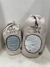 NIGHT LARK COVERLESS DUVET - STRIPED SHORES -KING TO INCLUDE NIGHT LARK COVERLESS DUVET - POLAR WHITE