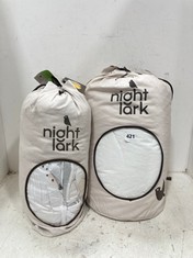 2 X NIGHT LARK COVERLESS DUVET - DOUBLE - POLAR WHITE AND SCANDI RETRO