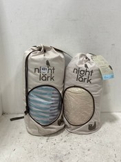 2 X NIGHT LARK COVERLESS DUVET - SINGLE - WARM SAND AND STRIPED SHORES