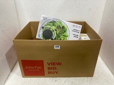 BOX OF ASSORTED JOHN LEWIS ITEMS TO INCLUDE OXO GOOD GRIP SALAD SPINNER