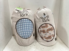 2 X NIGHT LARK COVERLESS DUVET - KING - DUSK BLUE AND WILD TIGERS