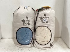 NIGHT LARK COVERLESS DUVET - STRIPED SHORES - SINGLE TO INCLUDE NIGHT LARK COVERLESS DUVET - WARM SAND - DOUBLE