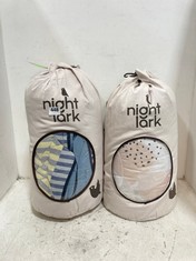 2 X NIGHT LARK COVERLESS DUVET - SUPER KING - STRIPED SHORES AND SCANDI RETRO