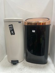 58L SQUARE SENSOR BIN - ROSE GOLD/BLACK TO INCLUDE BRABANTIA 30L NEWICON PEDAL BIN