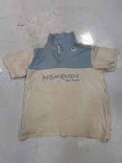 YVES SAITLAURENT POLO SHIRT SIZE L IN BLUE / WHITE - RRP £148