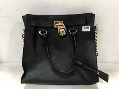 MICHAEL KORS HAMILTON LARGE NORTH / SOUTH TOTE BAG WITH GOLD CHAIN IN BLACK - RRP £300