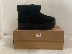 UGG WOMEN'S CLASSIC MINI PLATFORM BOOTS - BLACK - UK 8 - RRP £175