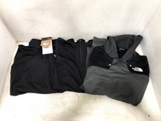 3 X ASSORTED NORTH FACE CLOTHING TO INCLUDE 1/4 ZIP FLEX TRACK TOP BLACK SIZE M