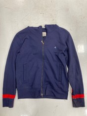 VIVIENNE WESTWOOD ZIP UP JACKET IN NAVY / RED STRIPE SIZE MEDIUM