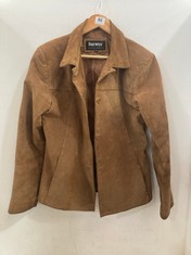 BARNEYS WOMEN'S SUEDE JACKET - LIGHT BROWN - UK 12