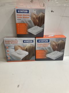 3 X ITEMS INC STATUS SINGLE ELECTRIC UNDER BLANKET