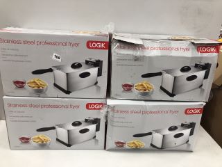 4 X LOGIK STAINLESS STEEL PROFESSIONAL FRYER