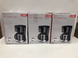 3 X BLACK COFFEE MAKER