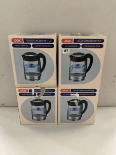 4 X GLASS CORDLESS KETTLE