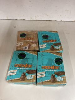 4 X GRENADE HIGH PROTEIN, LOW SUGAR BARS (BB:08/2024)