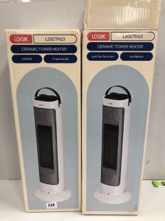 2 X LOGIK CERAMIC TOWER HEATERS