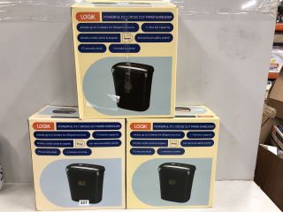 3 X LOGIK PAPER SHREDDERS