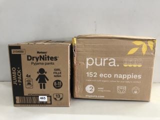 2 X BOX OF ITEMS INC DRYNITES PYJAMA PANTS JUMBO PACK