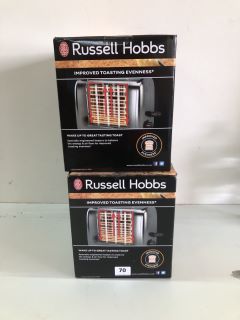 2 X RUSSELL HOBBS ITEMS INC STAINLESS STEEL 2 SLICE TOASTER